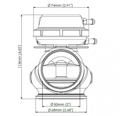 Turbosmart Wastegate 50MM 1,0 Bar Pro-Gate Lite Black zewnętrzny