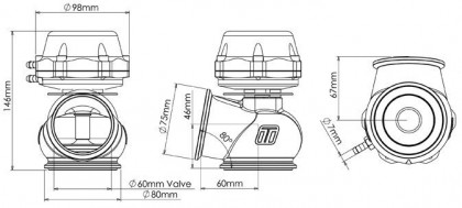 Turbosmart Wastegate 60MM 1,0 Bar Power-Gate Red zewnętrzny