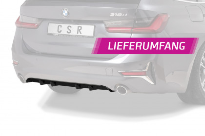 Spoiler pod zadní nárazník, difuzor CSR - BMW 3 19- (G20/G21) carbon look lesklý