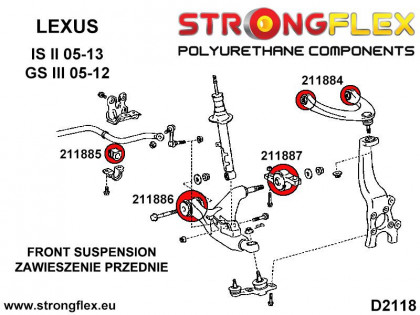 211885A: Tuleja stabilizatora przedniego SPORT