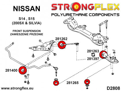 281263A: Tuleja wahacza przedniego dolnego 34mm SPORT