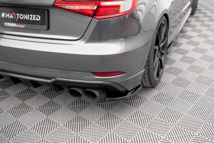 Splittery zadní boční Audi S3 Sportback 8V Facelift černý lesklý plast