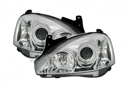 Přední světla Angel Eyes 1x CCFL Opel Corsa C 00-06 chrom