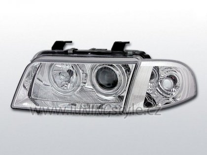 Přední světla angel eyes Audi A4 B5 94-98 chromové