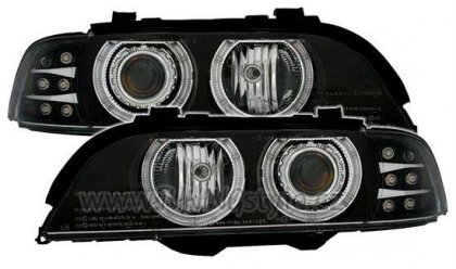 Přední světla Angel eyes BMW E39 95-00 černá LED blinkr