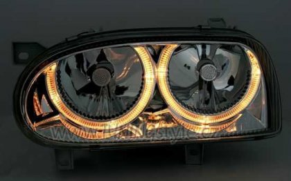 Přední světla angel eyes VW Golf 3 chromové