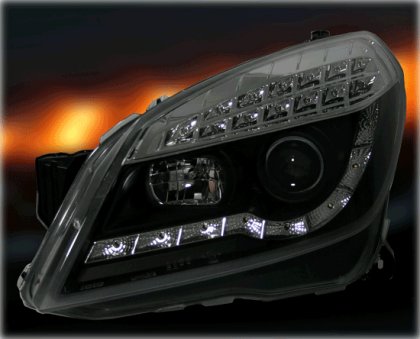 Přední světla Devil Eyes Opel Astra H 04-07  černá LED blinkr