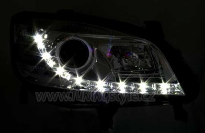 Přední světla Devil Eyes Opel Zafira A 99-05 chrom