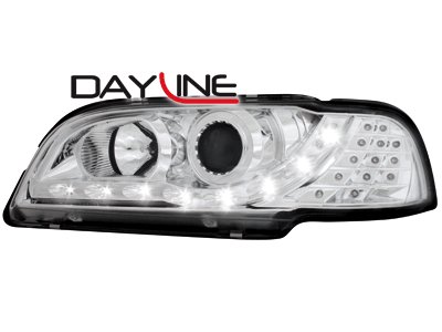 Přední světla Devil Eyes Volvo S40/V40 96-00 chrom LED blinkr