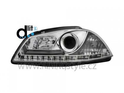 Přední světla s denními světly Seat Ibiza/Cordoba 6L 03-08 chrom RL