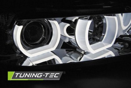 Přední světla xenon D1S 3D LED angel eyes BMW E90/E91 05-08 chromová