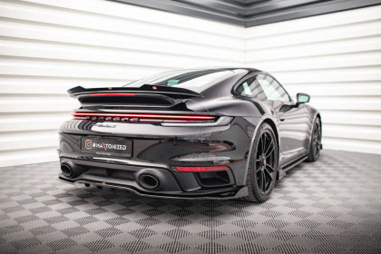 Spoiler zadního nárazníku Porsche 911 Turbo S 992 černý lesklý plast
