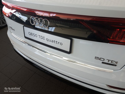 Nerezová ochranná lišta zadního nárazníku pro AUDI  Q8 2018- stříbná lesklá
