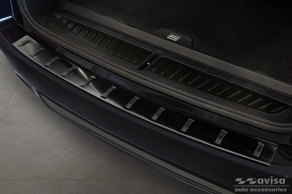 Nerezová ochranná lišta zadního nárazníku BMW 5 G31 Touring (Kombi) 2017-2020 Strong edition - černá