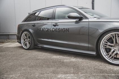 Prahové lišty Audi S6 / A6 S-Line C7 FL černý lesklý plast