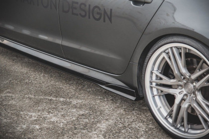 Prahové lišty Audi S6 / A6 S-Line C7 FL černý lesklý plast
