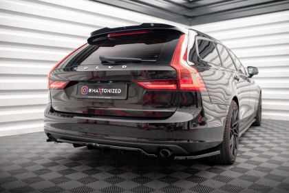 Spoiler zadního nárazníku V.2 Volvo V90 Mk2 černý lesklý plast