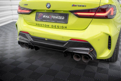 Zadní difuzor V.2 + Miltek sport exhaust BMW 1 F40 M-Pack/ M135i černý lesklý plast , leštěné koncovky