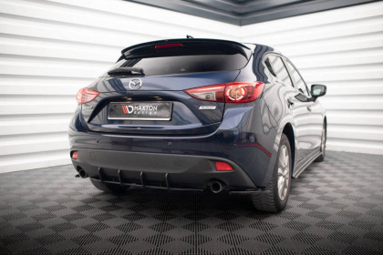 Spoiler zadního nárazníku Street pro Mazda 3 Mk3 černo červený