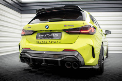 Zadní difuzor V.1 + Miltek sport exhaust BMW 1 F40 M-Pack/ M135i černý lesklý plast , titanové opálené koncovky