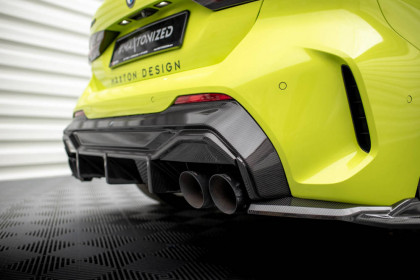 Zadní difuzor V.1 + Miltek sport exhaust BMW 1 F40 M-Pack/ M135i černý lesklý plast , titanové opálené koncovky