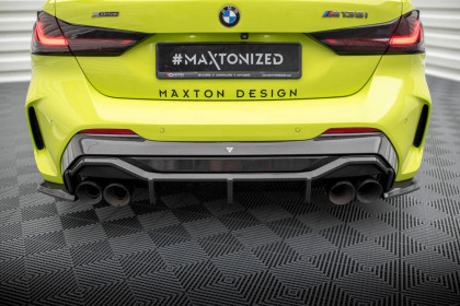 Zadní difuzor V.1 + Miltek sport exhaust BMW 1 F40 M-Pack/ M135i černý lesklý plast , titanové opálené koncovky