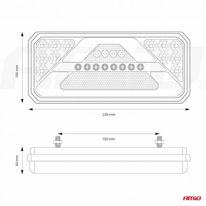Světlo zadní sdružené LED dynamické LEVÉ- RCL-02-L