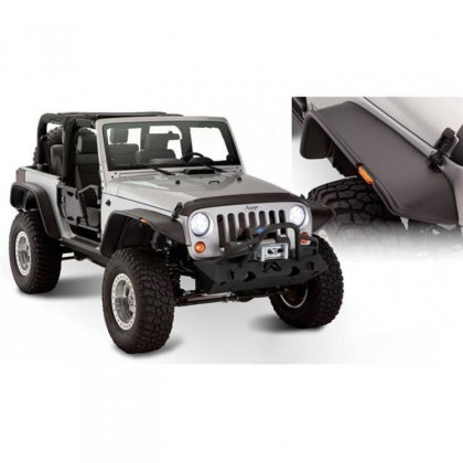 Front and rear fender flares standard coverage Bushwacker Flat Style