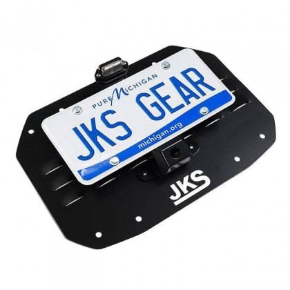 Tailgate vent cover with license plate mount JKS