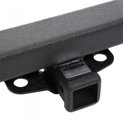 Rear tubular steel bumper with D-rings, tyre carrier and receiver hitch Smittybilt SRC Classic