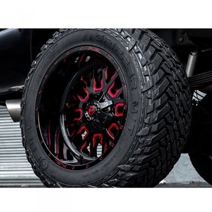 Alloy wheel D612 Stroke Gloss Black/Red Tinted Clear Fuel