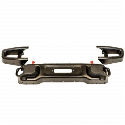 Front steel bumper straight with bull bar and winch plate OFD