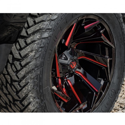 Alloy wheel D755 Reaction Gloss Black/Red Tint Fuel