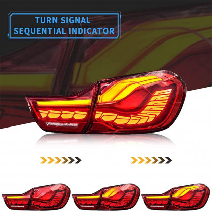 Zadní světla LED s dynamickým blinkrem BMW 3 F32 / F82 13- M4 GTS look červená