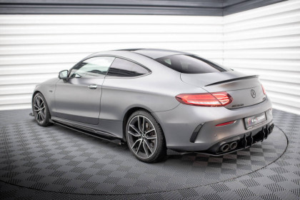 Splittery zadní boční Street Pro + flaps Mercedes-AMG C43 Coupe C205 Facelift černo červené