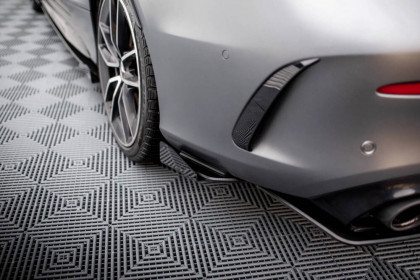Splittery zadní boční Street Pro + flaps Mercedes-AMG C43 Coupe C205 Facelift černo červené