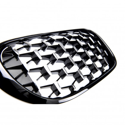 Maska - ledvinky BMW 7 (G11, G12) 2015-2019 - Diamond - chrom / černé lesklé