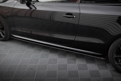 Prahové lišty Street pro Audi A5 / A5 S-Line / S5 Coupe / Cabrio 8T / 8T Facelift černo červené