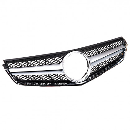 Sportovní maska - Mercedes-Benz E-Class (C207) Coupe (A207) Cabrio 2009-2013 - stříbrná / černá lesklá