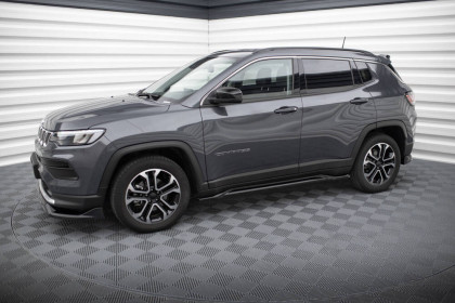 Prahové lišty Jeep Compass Limited Mk2 Facelift černý lesklý plast