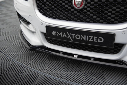 Spojler pod nárazník lipa V.2 Jaguar XE R-Sport X760 černý lesklý plast