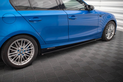 Prahové lišty BMW 1 M-Pack E87 Facelift černý lesklý plast