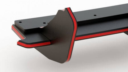 Spoiler zadního nárazníku Street pro + flaps Honda Civic Mk10 červený