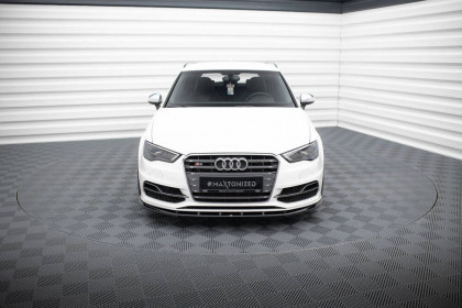 Spojler pod nárazník lipa V.1 Audi S3 / A3 S-Line Sportback / Hatchback 8V černý lesklý plast