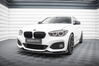 Spojler pod nárazník lipa V.4 CSL Look BMW 1 M-Pack / M140i F20 Facelift černý lesklý plast
