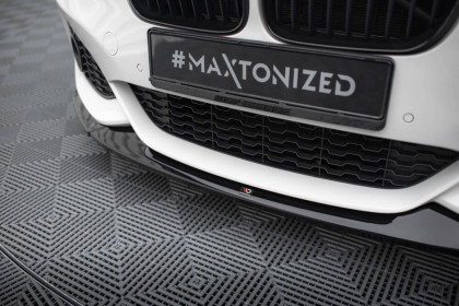 Spojler pod nárazník lipa V.4 CSL Look BMW 1 M-Pack / M140i F20 Facelift černý lesklý plast
