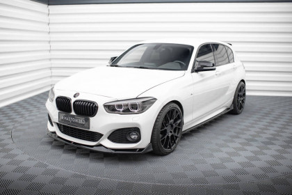 Spojler pod nárazník lipa V.4 CSL Look BMW 1 M-Pack / M140i F20 Facelift černý lesklý plast