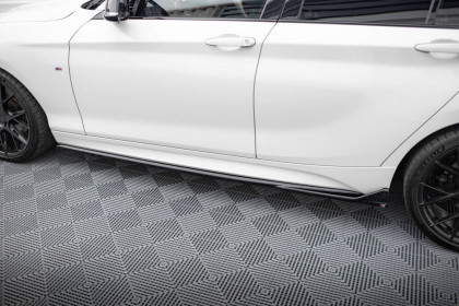 Prahové lišty V.3 CSL Look BMW 1 M-Pack / M140i F20 Facelift černý lesklý plast