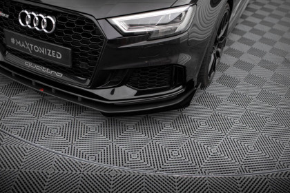 Street pro spojler pod nárazník lipa + flaps V.1 Audi RS3 Sedan 8V Facelift černo červený