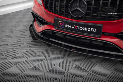 Street pro spojler pod nárazník lipa + flaps Mercedes-Benz A 45 AMG Aero W176 černo červený